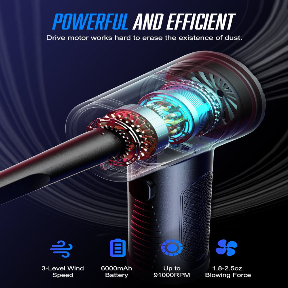 Rechargeable Electric Air Duster - High-Speed Cleaning Tool with Adjustable Speed and Fast Inflation for Keyboards and Computers"