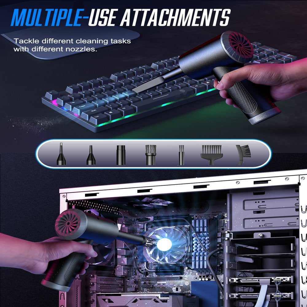 Rechargeable Electric Air Duster - High-Speed Cleaning Tool with Adjustable Speed and Fast Inflation for Keyboards and Computers"