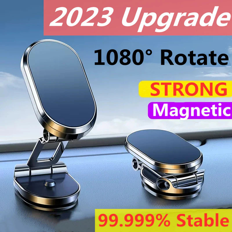 1080 Rotatable Magnetic Car Phone Holder Magnet Smartphone Support GPS Foldable Phone Bracket in Car for Iphone, Samsung, Xiaomi