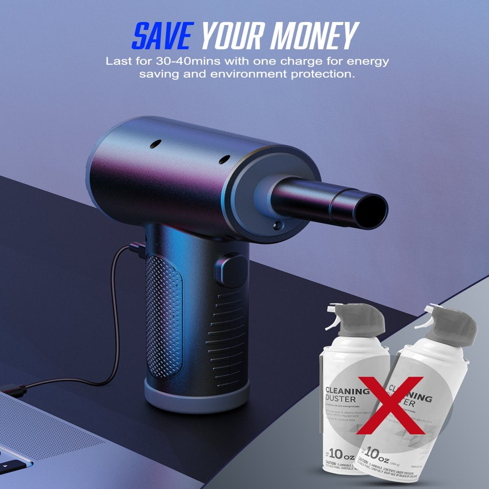 Rechargeable Electric Air Duster - High-Speed Cleaning Tool with Adjustable Speed and Fast Inflation for Keyboards and Computers"