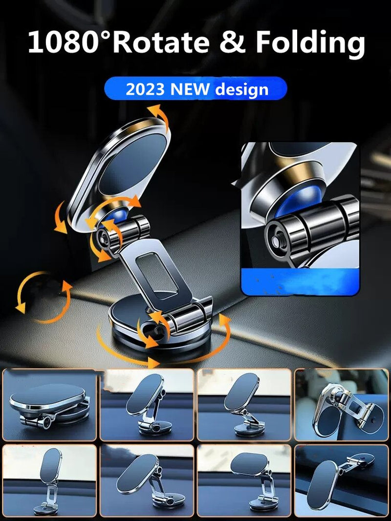 1080 Rotatable Magnetic Car Phone Holder Magnet Smartphone Support GPS Foldable Phone Bracket in Car for Iphone, Samsung, Xiaomi