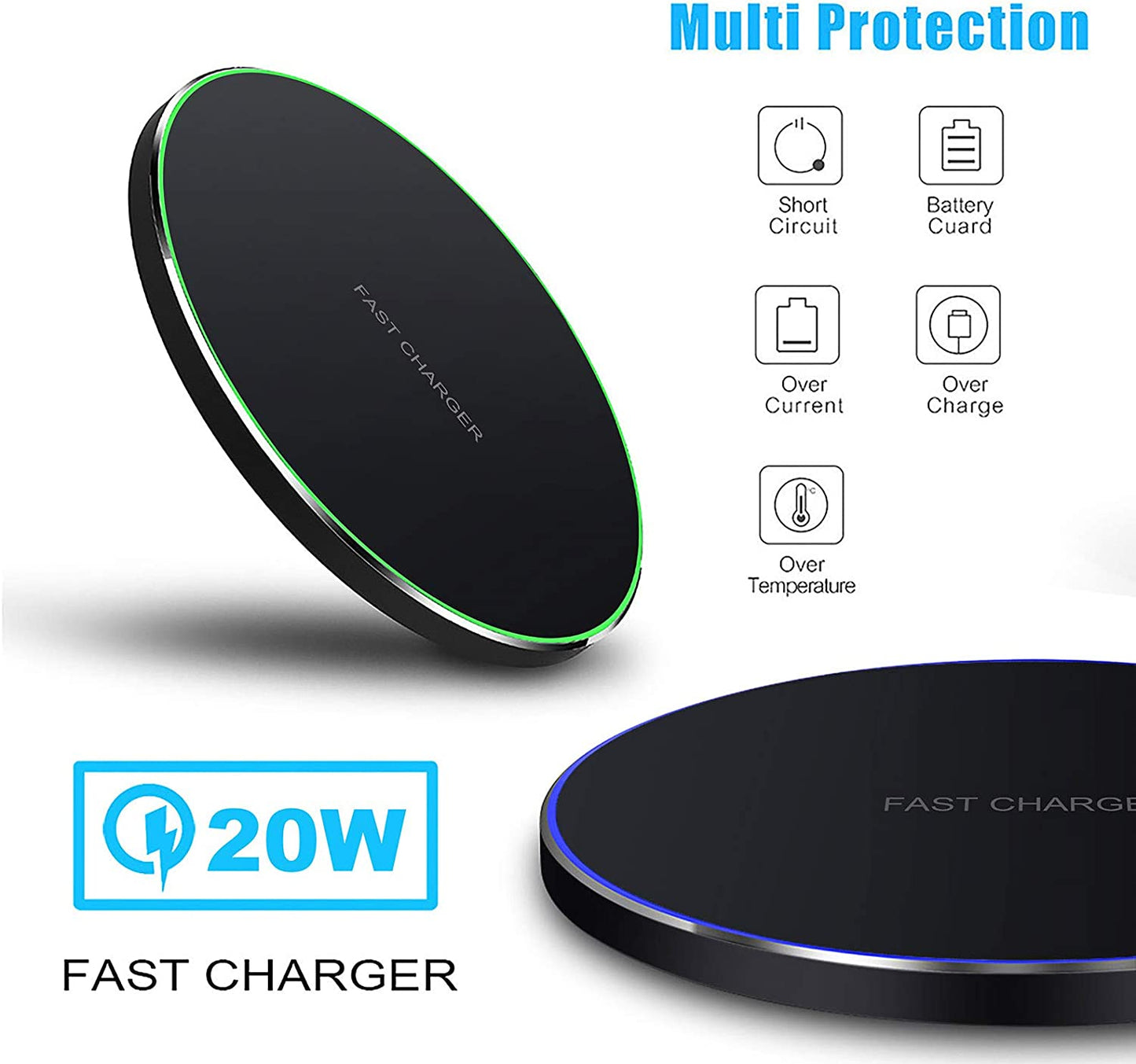 Fast Wireless Charger, 20W Max Wireless Charging Pad Compatible with Iphone 14/15/13/12/SE/11/11 Pro/Xs Max/Xr/X/8, Airpods & Samsung Galaxy S23/S22/Note,Pixel/Lg G8 7