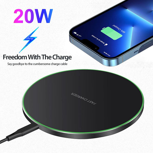 Fast Wireless Charger, 20W Max Wireless Charging Pad Compatible with Iphone 14/15/13/12/SE/11/11 Pro/Xs Max/Xr/X/8, Airpods & Samsung Galaxy S23/S22/Note,Pixel/Lg G8 7