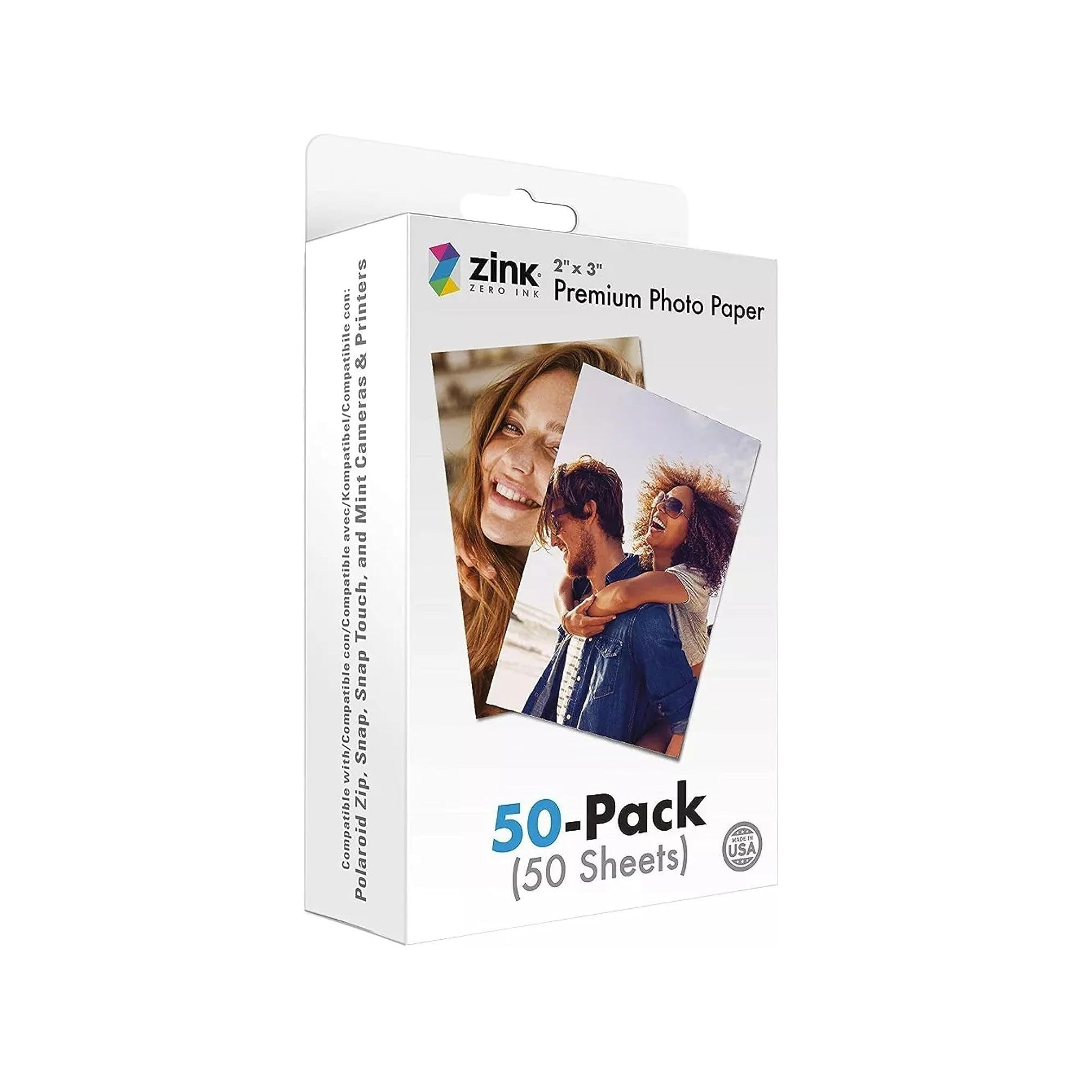 2"X3" Premium Instant Photo Paper (50 Pack) Compatible with Polaroid Snap, Snap Touch, Zip and Mint Cameras and Printers