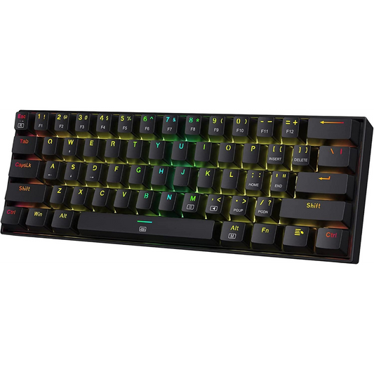 K630 Dragonborn 60% Wired RGB Gaming Keyboard, 61 Keys Compact Mechanical Keyboard with Tactile Brown Switch, Pro Driver Support, Black