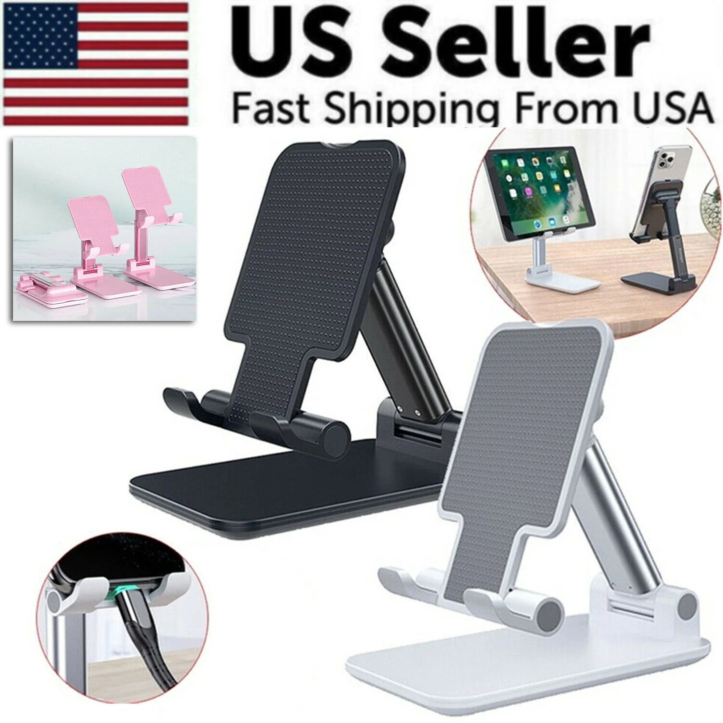 Adjustable Cell Phone Tablet Stand Desktop Holder Mount Mobile Phone Ipad Iphone
